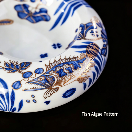 Great Dragon Pattern Porcelain Cigar Ashtray