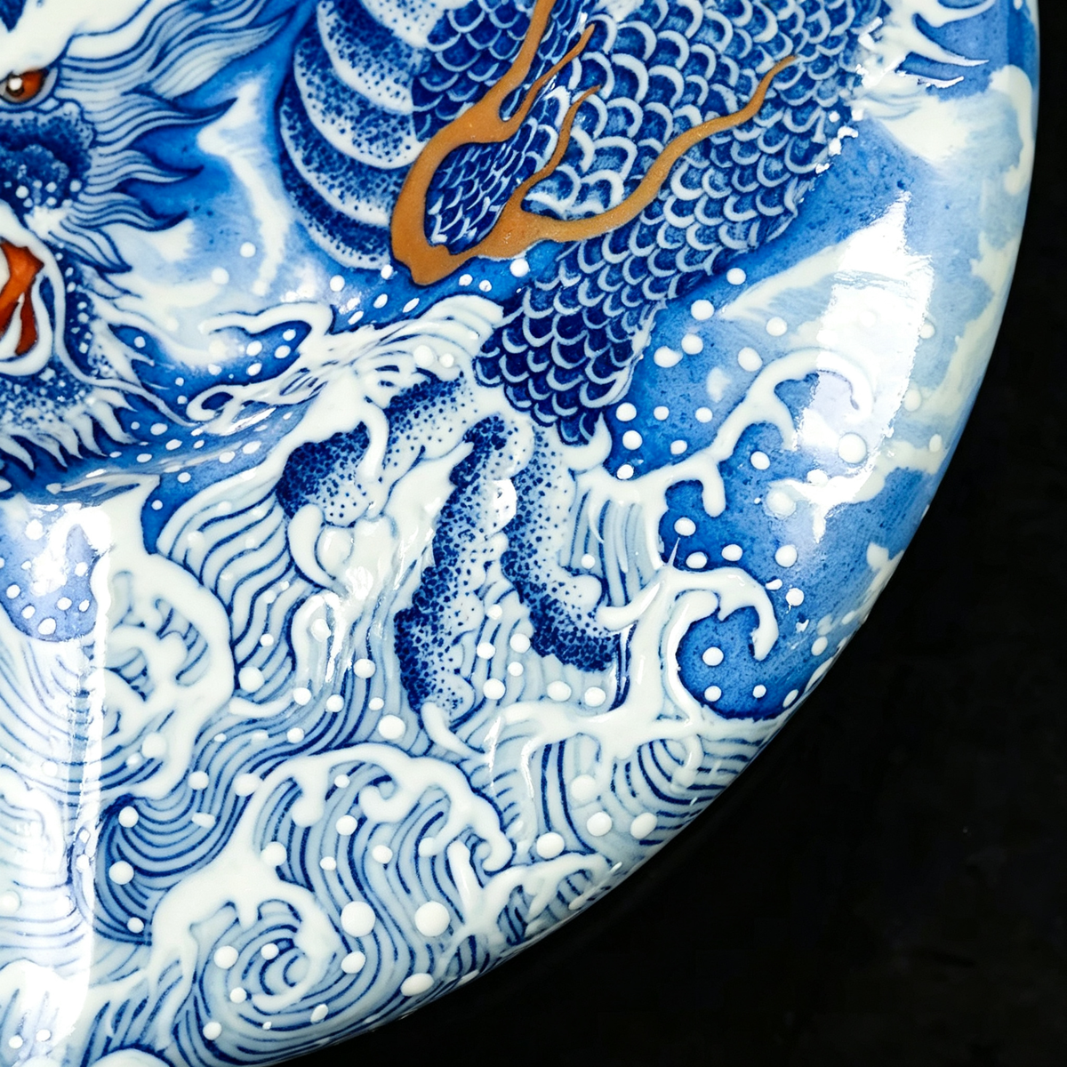 Dragon Claws and Breaking Ocean Waves Close-Up