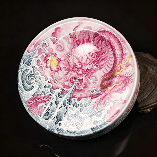 Master-Grade Famille Rose Gilt Dragon Porcelain Cigar Ashtray for Women
